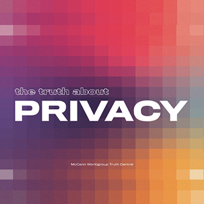 Na imagem há o texto "The truth about privacy"